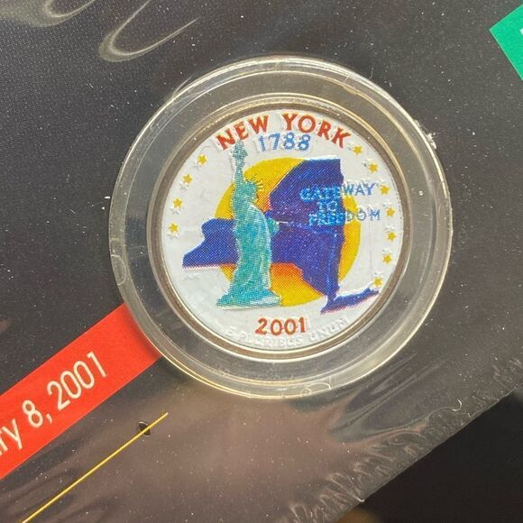 New York Colorized State Quarter INOP with cellophane wrap and COA - Picture 5 of 5